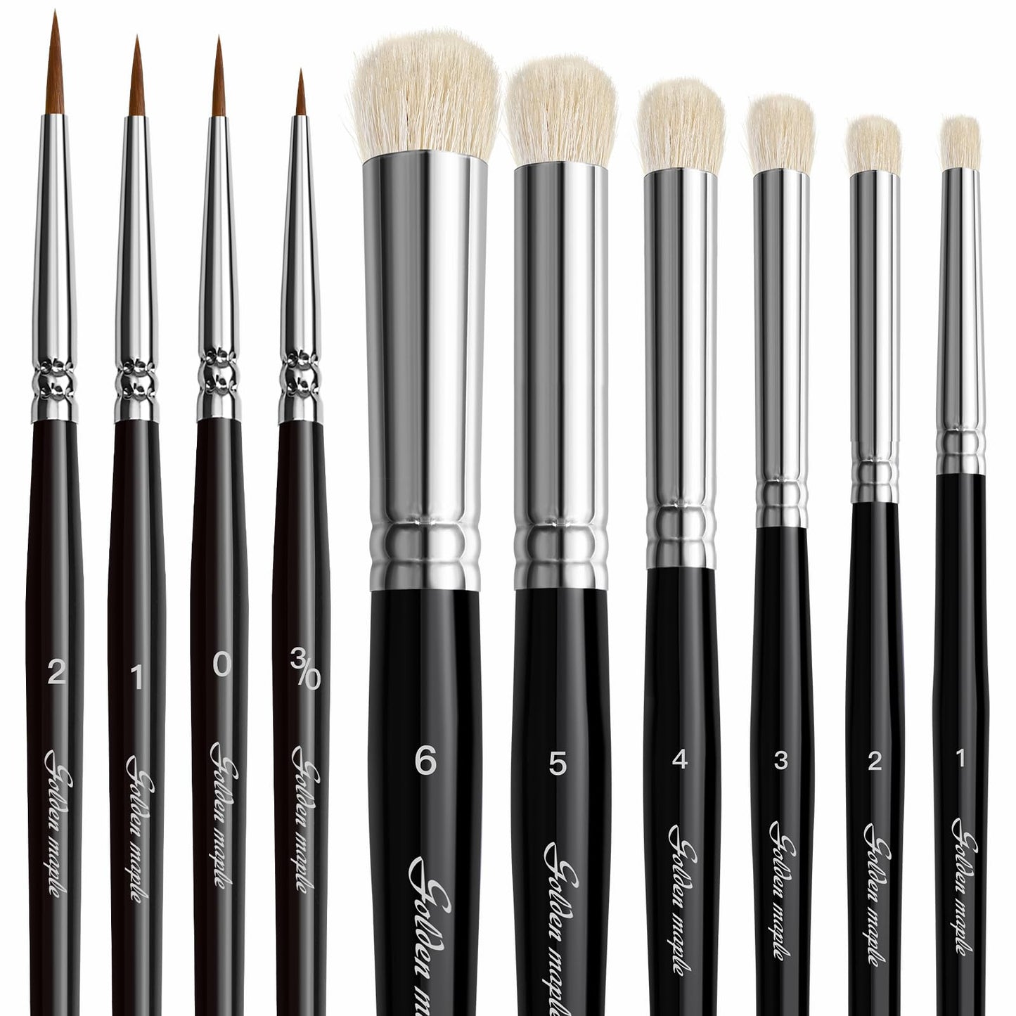 Golden Maple Detail Paint Brushes Set 10pcs