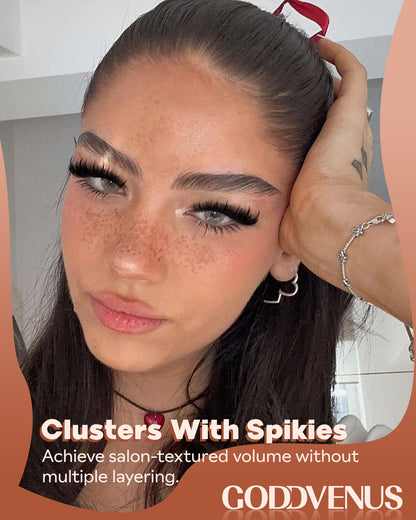 Goddvenus Pre-made Spikes Lash Clusters Wispy Manga Eyelash Clusters