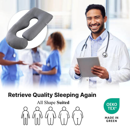 ALLOPERA Pregnancy Pillow, Full Body Maternity Pillow 57 inch, with Removable Washable Cover - Sleep Support for Legs, Back, Neck, Shoulder, HIPS, Belly, Velvet Cover-Grey-Dark Blue