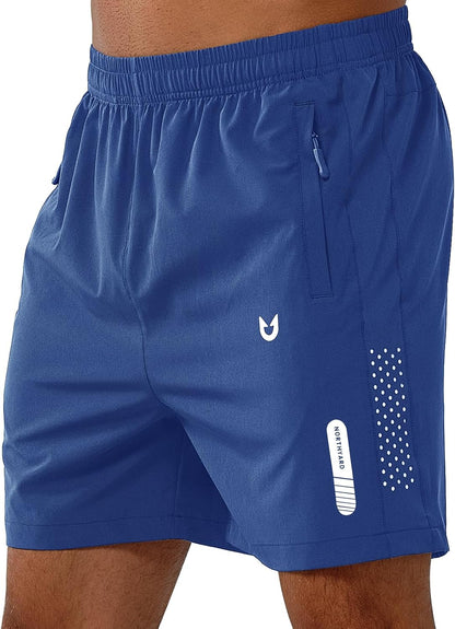 NORTHYARD Men's Athletic Running Shorts Gym Workout 7"/9"/5" Zipper Pockets