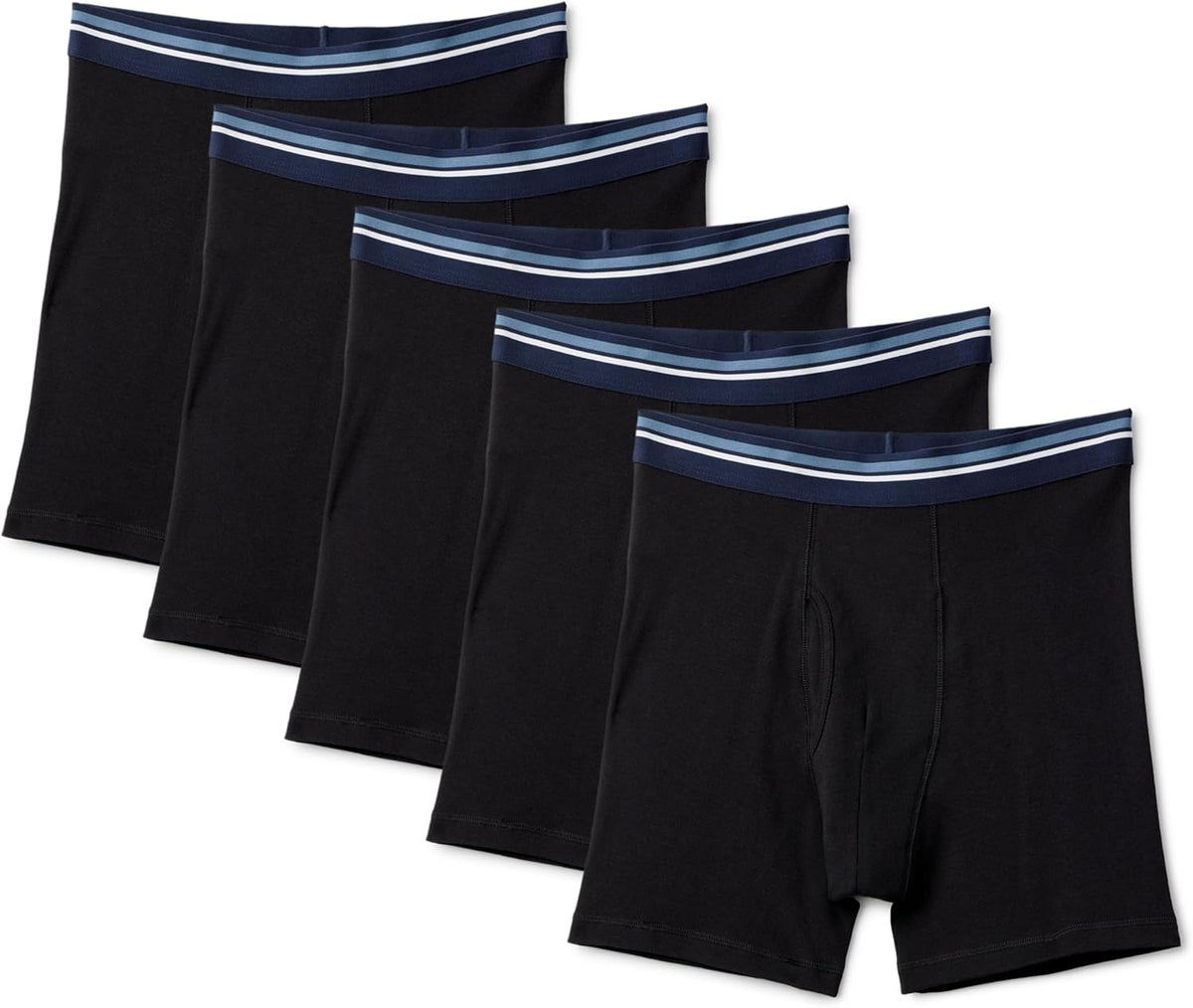 Amazon Essentials Men's Breathable Cotton Boxer Briefs, Tag-Free, Pack of 5