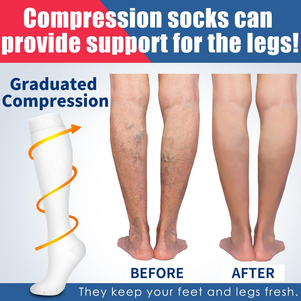 Laite Hebe 4 Pairs-Compression Socks for Women&Men Circulation-Best Support for Nurses,Running,Athletic