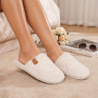 EverFoams Women's Fuzzy Slippers Warm Cozy Memory Foam Indoor House Shoes