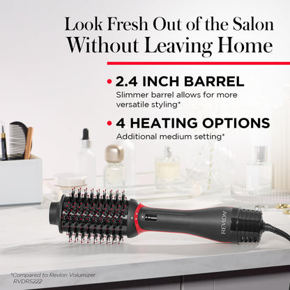 REVLON One-Step Volumizer Hair Dryer and Styler, 2.8 in Barrel, Black
