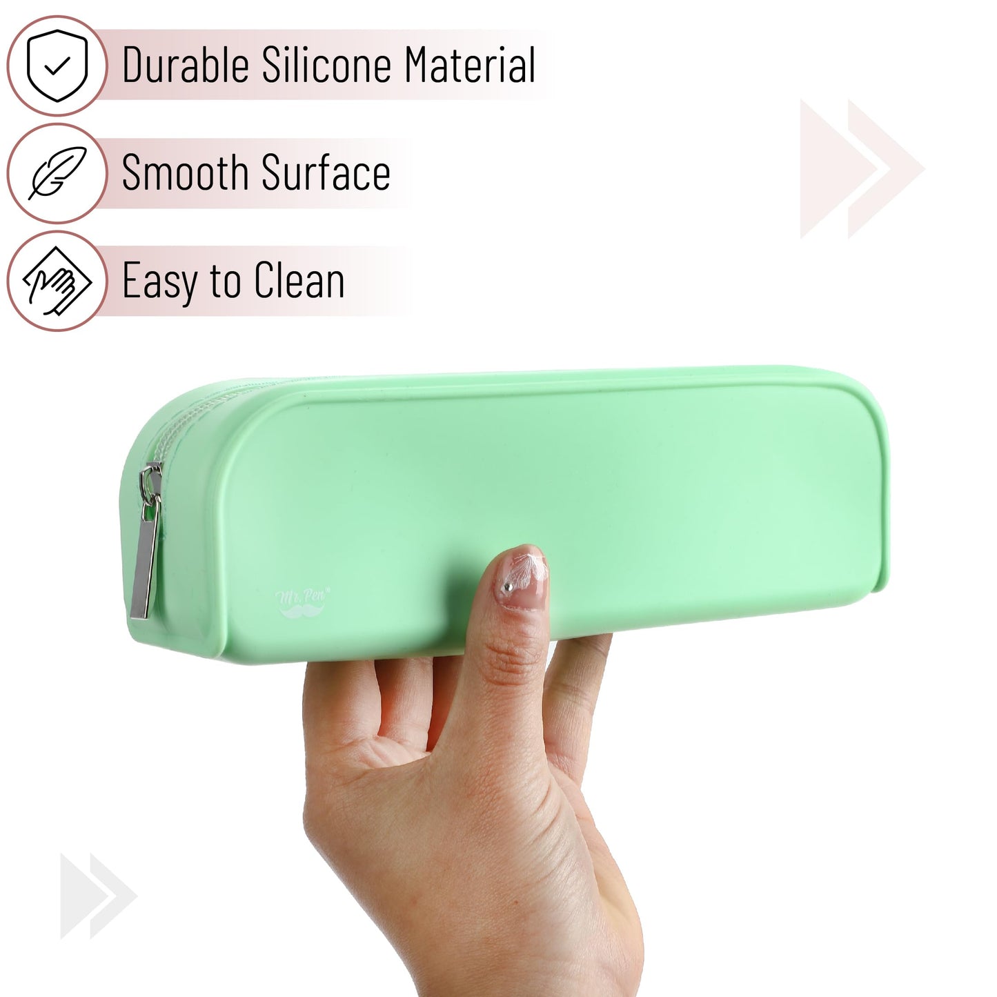 Mr. Pen- Silicone Pencil Case, Aesthetic Pencil Bag for Women, Makeup Pouch