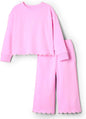 Amazon Essentials x Sofia Grainge Toddlers and Baby Girls' French Terry Sweatshirt Pant and Top Set