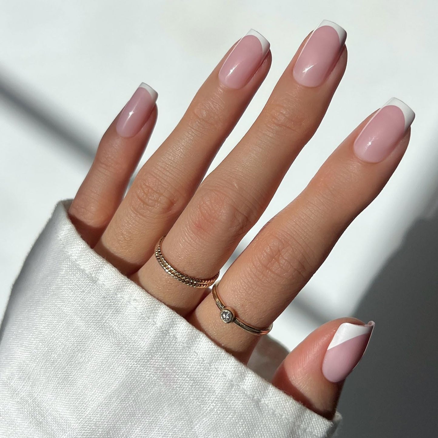 Glamnetic Press On Nails - Short Almond, Glossy Fake Nails 24 Pc Full Kit