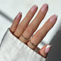 Glamnetic Press On Nails - Short Almond, Glossy Fake Nails 24 Pc Full Kit