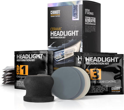 CERAKOTE® Ceramic Headlight Restoration Kit, No Power Tools, 10 Wipe Kit