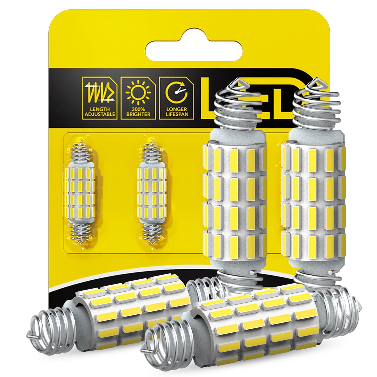 AUXITO 194 LED Bulbs for License Plate Light 168 175 2825 W5W T10 24-SMD 3014 Chipsets 6000K White for Car Dome Door Map Dash Courtesy Cargo License Plate Lights, Pack of 2