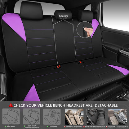 CAR PASS Waterproof Car Seat Covers Front Seats Only with 5mm Composite EVA, Neoprene Car Seat Cover with Separate Headrest Cover, Quick Setup Universal Fit for Car SUV Trucks,Airbag Compatible（Gray