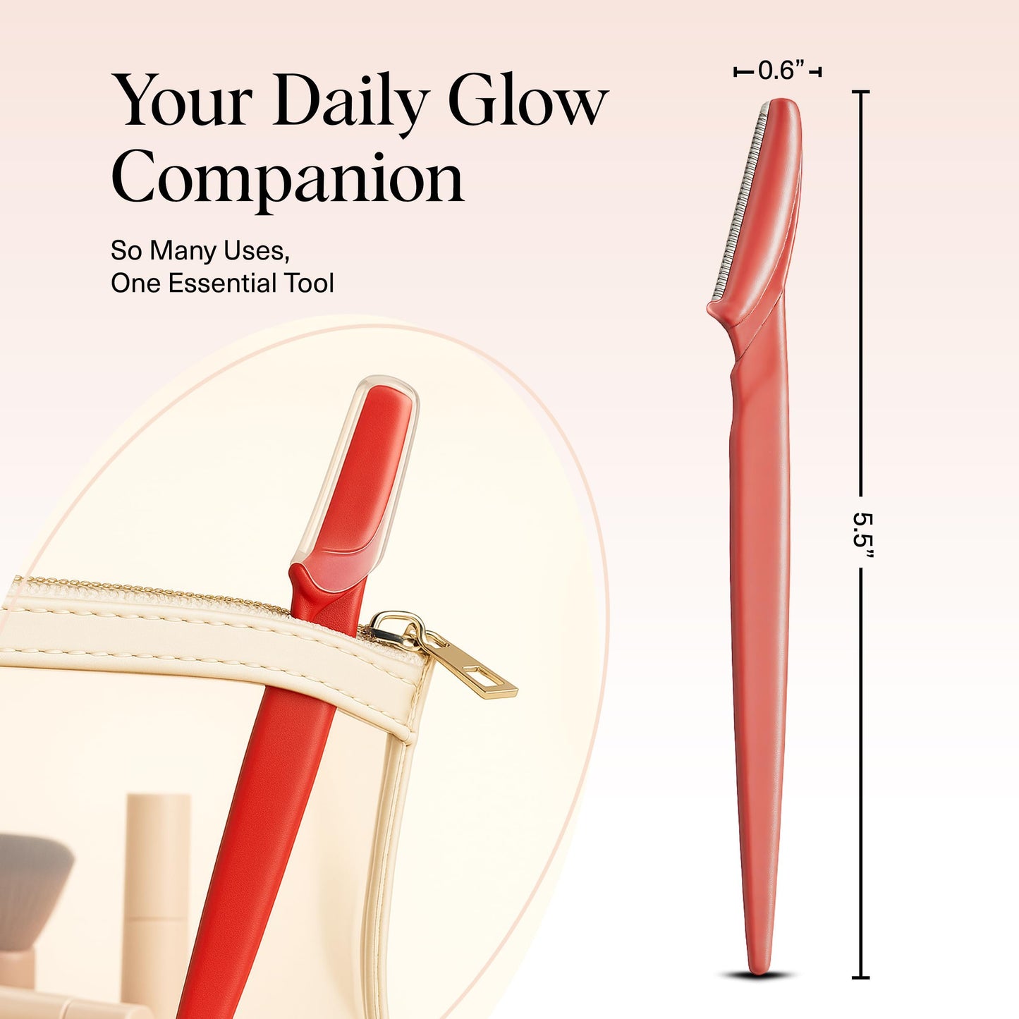 Kitsch Dermaplane Razor for Women Face – Terracotta, 12 pcs