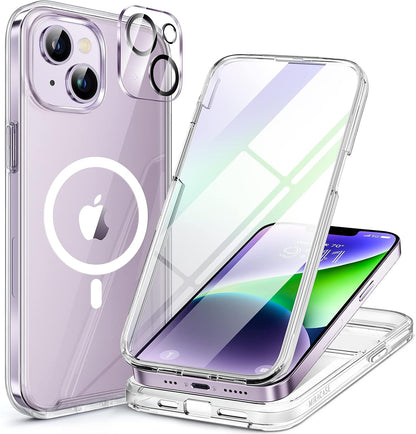 miracase for iPhone 17e Case & iPhone 16e Case, Full-Body Phone with Built-in Glass Screen Protector, [Magnetic with MagSafe] Military Drop Proof 17 E/ 16 E Cover Bumper 6.1 inch, Black