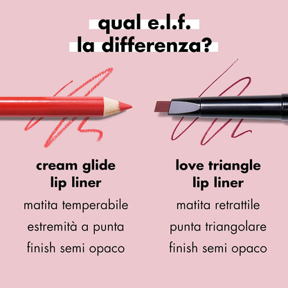 e.l.f. Cream Glide Lip Liner, Highly-Pigmented Pencil For Shaping & Sculpting Lips, Semi-Matte Finish, Vegan & Cruelty-Free