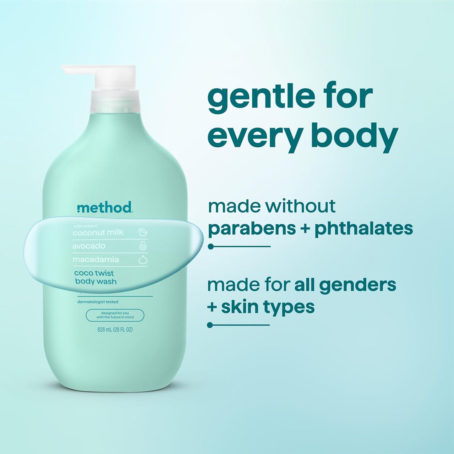 Method Body Wash, Island Mist-Leaves Skin Feeling Soft & Moisturized, Made Without Parabens, Notes of Hibiscus, Mango Nectar & Passion Fruit, 28 fl oz