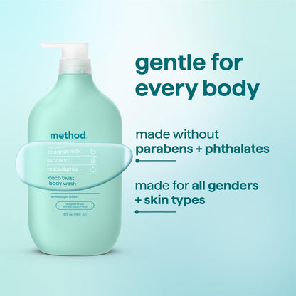 Method Body Wash, Island Mist-Leaves Skin Feeling Soft & Moisturized, Made Without Parabens, Notes of Hibiscus, Mango Nectar & Passion Fruit, 28 fl oz