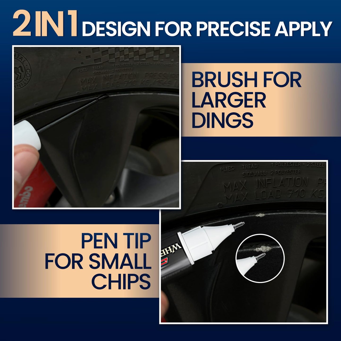 cocomfix Gloss Black Rim Touch Up Paint, Wheel Scratch Repair Pen, 1 fl oz