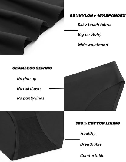 Caterlove Women's Seamless Underwear No Show Panties 6 Pack