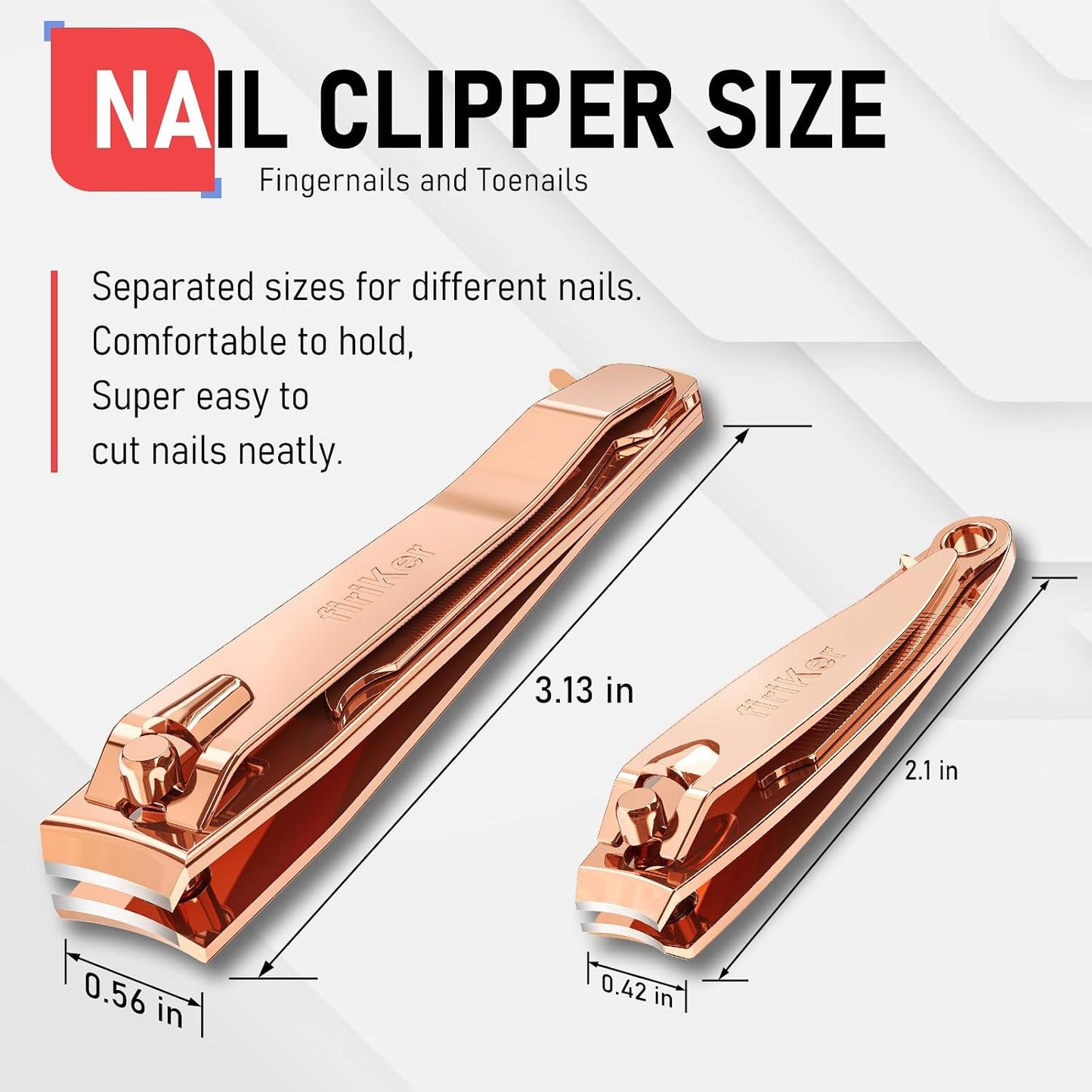 firiKer Nail Clippers with Nail File,Fingernail Clipper,Toe Nail Clippers