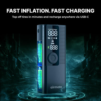 Airmoto Tire Inflator Portable Air Compressor for Cars, Bikes and Bicycles