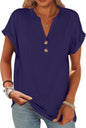 ANRABESS Womens Short Sleeve Henley Tops Summer Shirts Dressy Casual Blouse