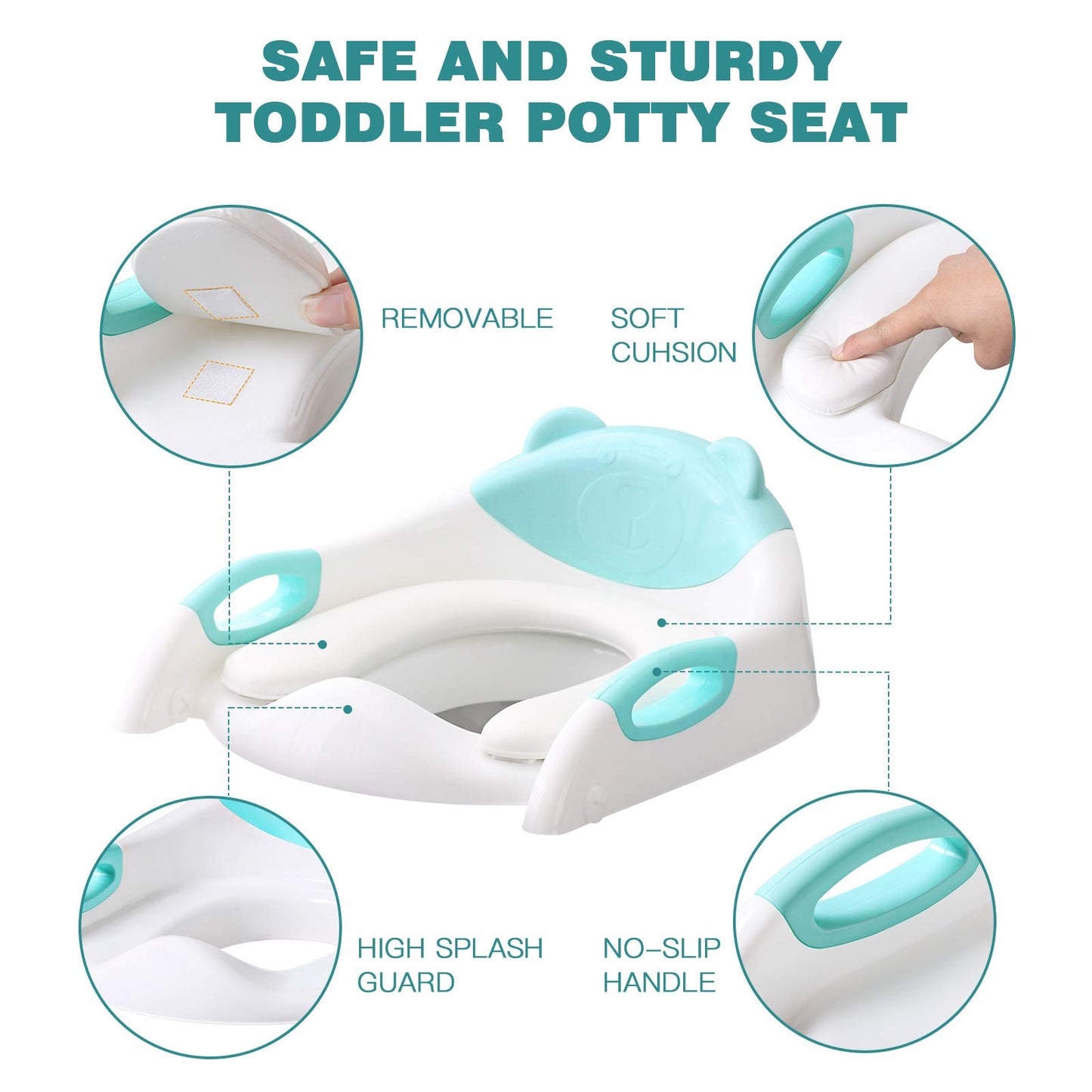 Potty Training Toilet for Toddlers, 2-in-1 Potty Training seat, Anti-Slip