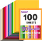 TUXIYA 100 Sheets 8.5" X 11" Colored Cardstock, 50 Colors Card Stock