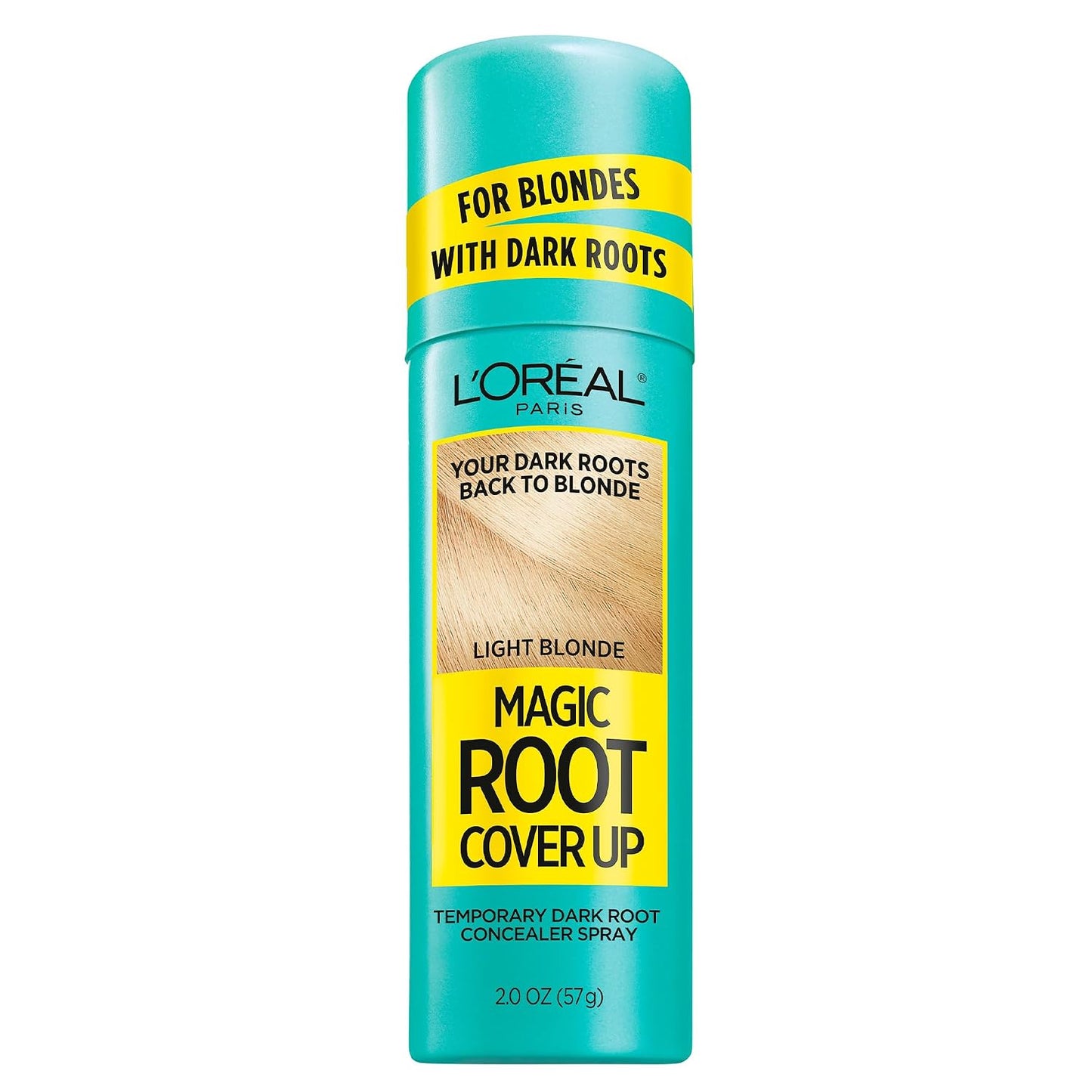 L'Oreal Paris Magic Root Cover Up Gray Hair Spray, 100% Gray Hair Coverage with Buildable, Lightweight, Transfer-Resistant, and Temporary Formula, Ammonia-Free, Dark Blonde, 2 oz (1 Count)