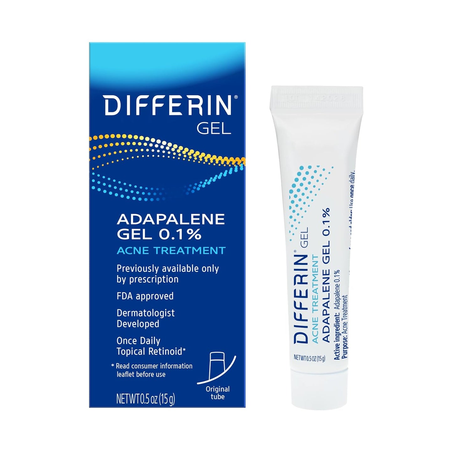 Differin Acne Retinoid Treatment Gel, 0.1% Adapalene, 45g Pump