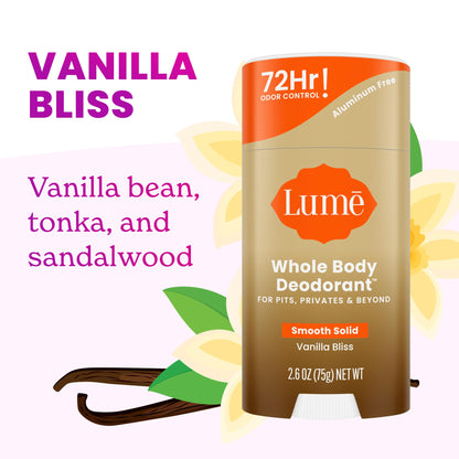 Lume Whole Body Deodorant - Solid Stick - 2.6 oz, 2 pk (Soft Powder)