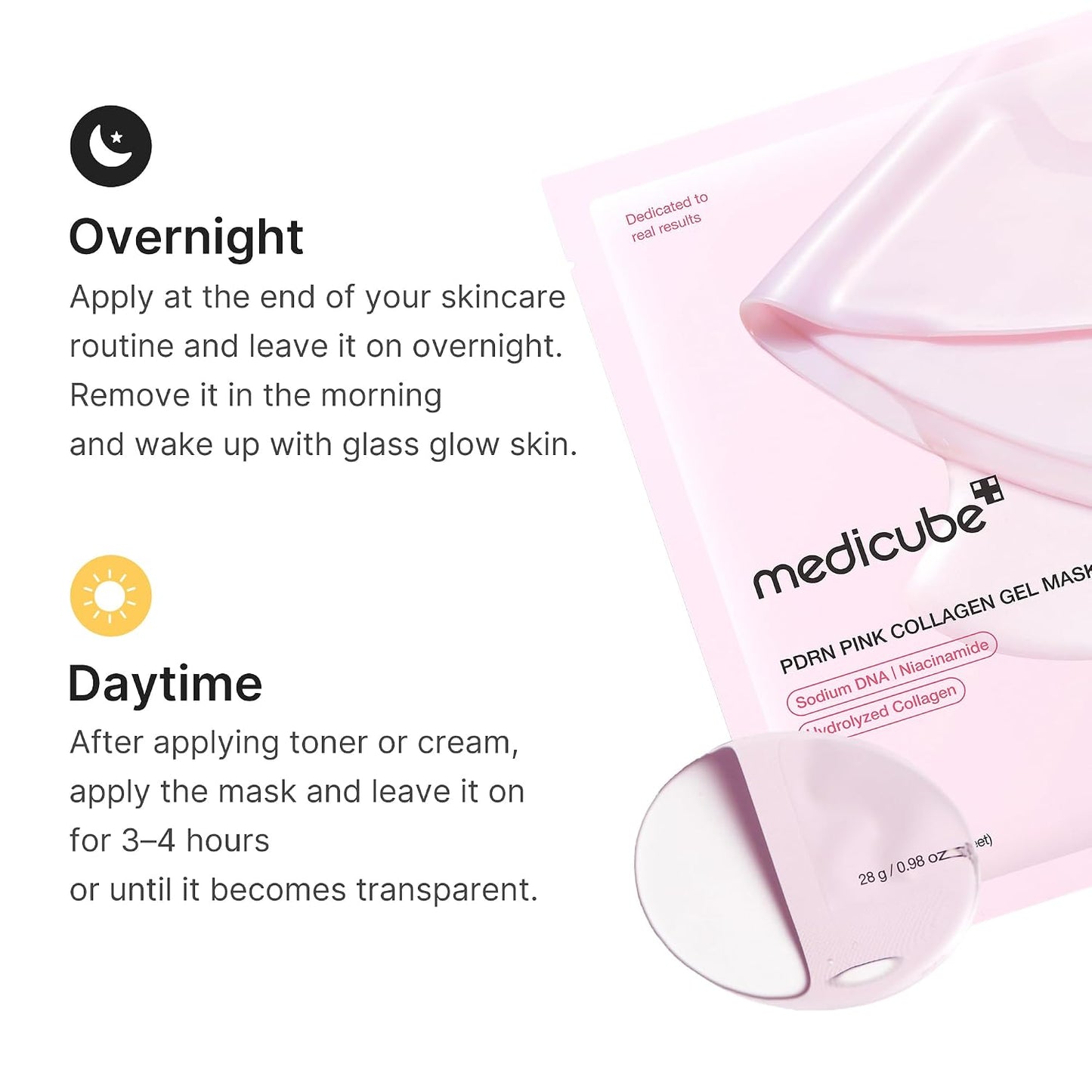 medicube Jelly Gel Mask with Salmon DNA PDRN Pink Collagen, 4EA