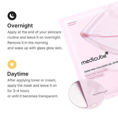 medicube Jelly Gel Mask with Salmon DNA PDRN Pink Collagen, 4EA
