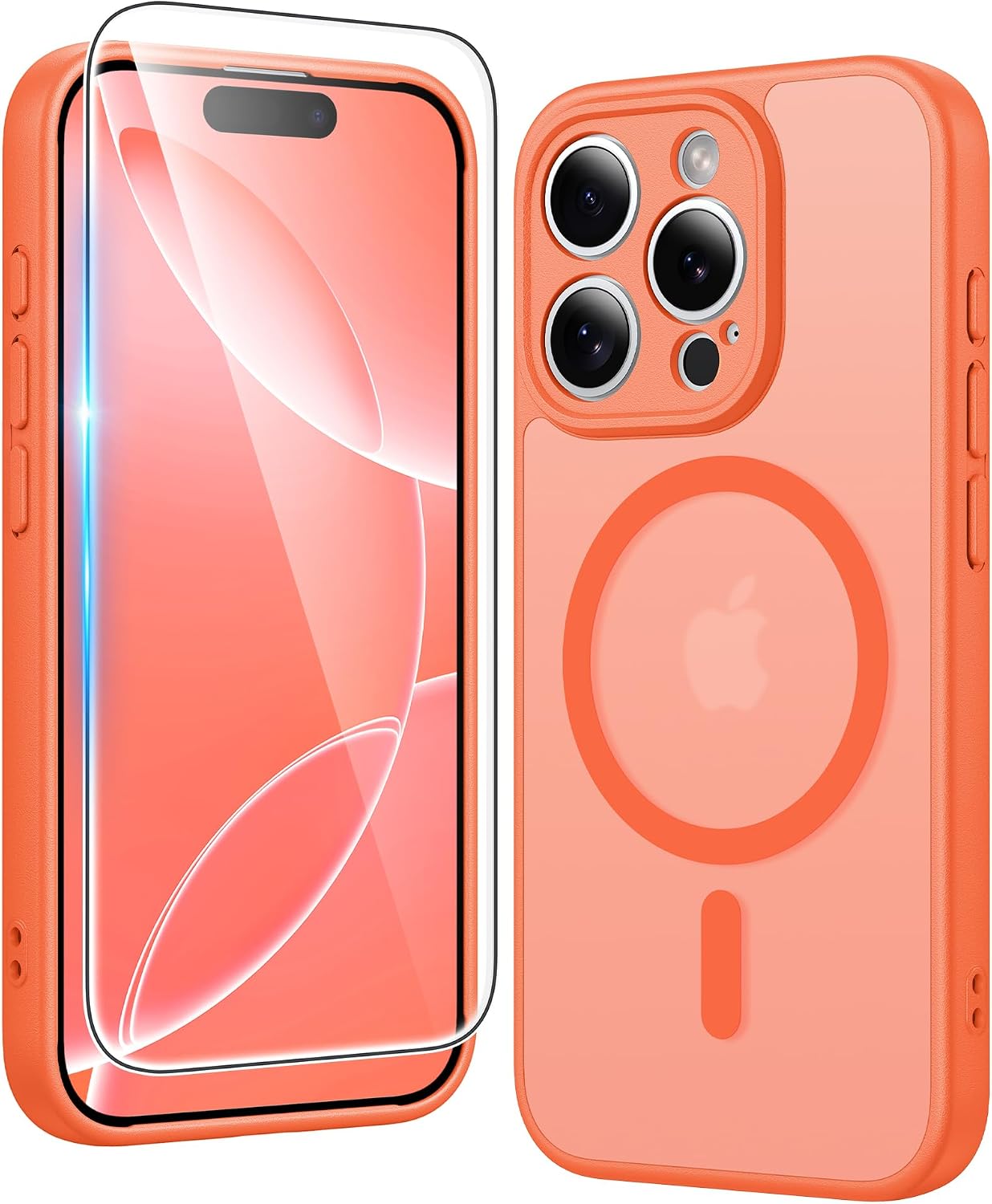 FNTCASE for iPhone 17 Pro Case Clear Magnetic with Screen Protector