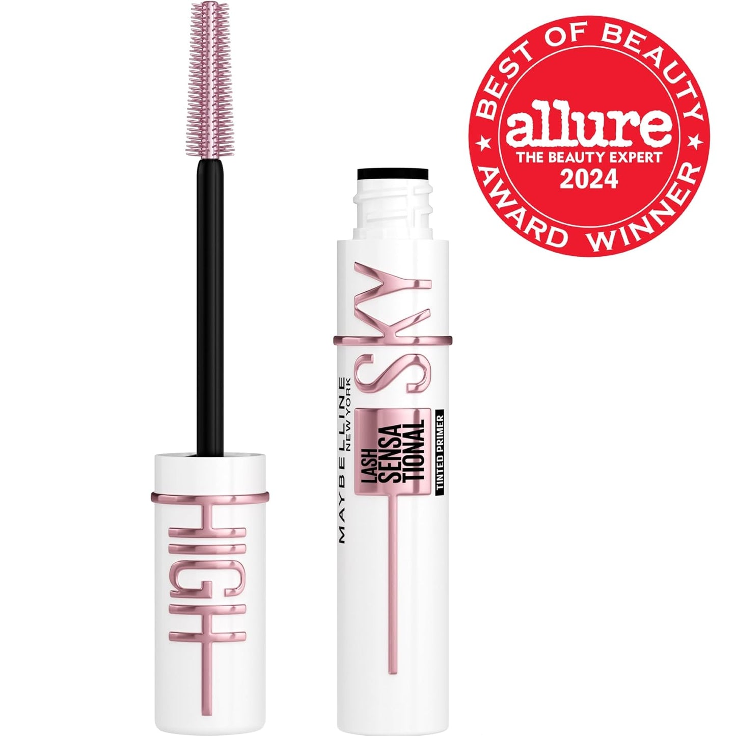 Maybelline Lash Sensational Sky High Washable Mascara Makeup, Volumizing, Lengthening, Defining, Curling, Multiplying, Buildable Formula, Blackest Black, 1 Count