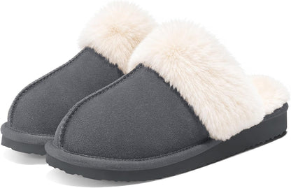 Litfun Fuzzy Slippers for Women Memory Foam Indoor House Shoes