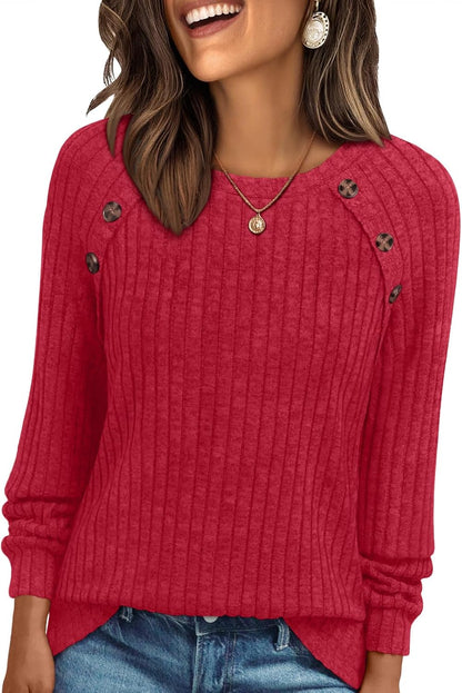 AUTOMET Womens Long Sleeve Shirts Fall Sweaters Business Casual Tops Blouse