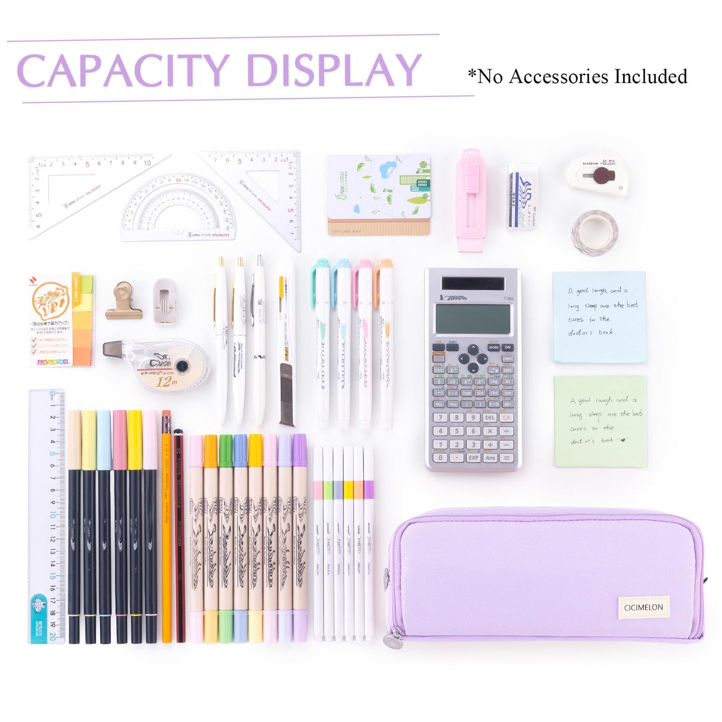 CICIMELON Large Capacity Pencil Case 3 Compartment Pouch Pen Bag for School Teen Girl Boy Men Women (Pink)
