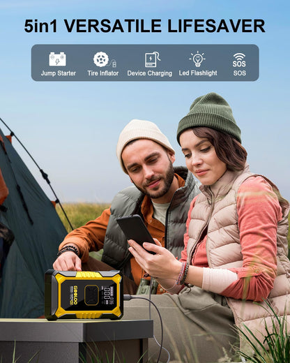 GOOLOO A3 12V 3000A Portable Jump Starter with Air Compressor