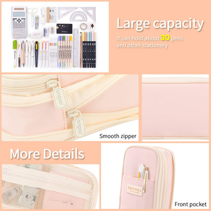 EASTHILL Big Capacity Pencil Case Large Pencil Pouch Stationery Pen Bag for Teen Girls-Green