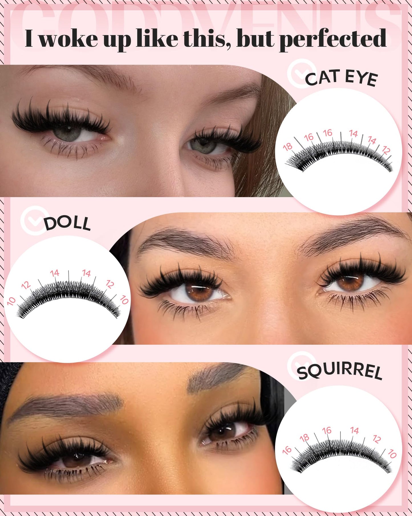 Goddvenus Pre-made Spikes Lash Clusters Wispy Manga Eyelash Clusters
