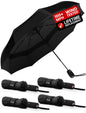 Windproof Travel Umbrella - Compact & Withstands Winds up to 100MPH, Strongest Premium Auto Folding Umbrella for Rain and Sun - Durable, Light & Portable for Women & Men, Fits Backpack & Cars