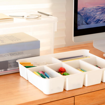Citylife 6Qt 4Packs Clear Craft Organizers and Storage BOX, Sensory Bins