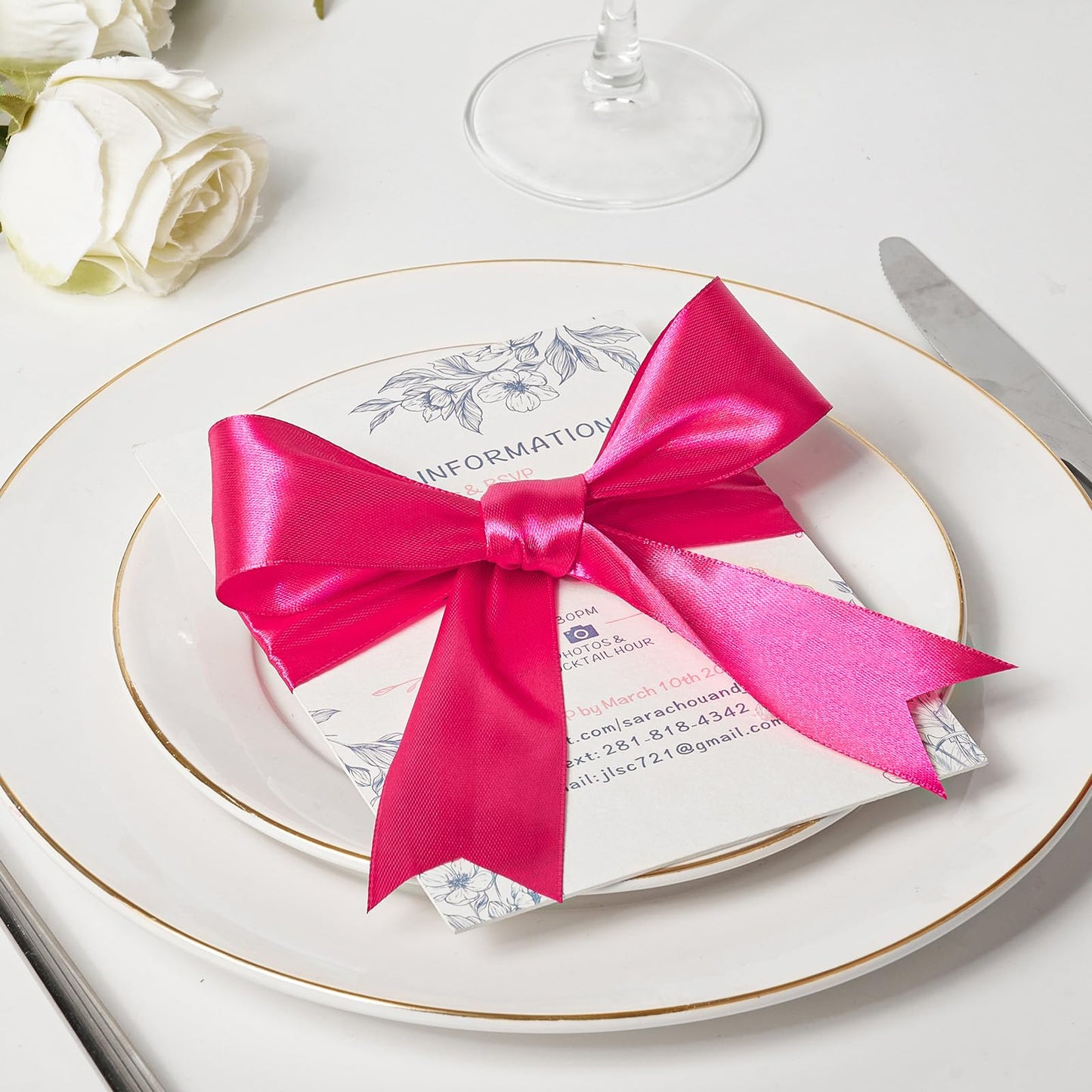 Mauproy Dusty Rose Satin Ribbon, 1-1/2 Inch, 50 Yards