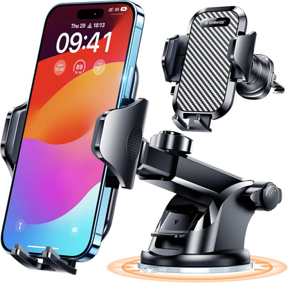 VANMASS Car Phone Holder 2026 Ultimate Military-Grade Strongest Suction & Clip Windshield Dashboard【Newest Best Strongest】Cell Phone Shower & Wall Mounts for iPhone 17 Pro Max 16 15 14 13 Android