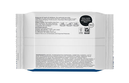 Amazon Basics Makeup Remover Wipes, Fragrance-Free, Alcohol-Free, Gentle Cleansing, Plant-Based, Dermatologist Tested, Removes Waterproof Mascara, Resealable, 25 Count, 1-Pack