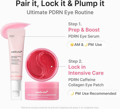 medicube Eye Patch PDRN Caffeine Collagen - Firming Gel Patches, | Age-Defying Care with Retinol & Collagen - Gel Patches for the Appearance of Dark Circles, Undereye Bags, Korean Skincare