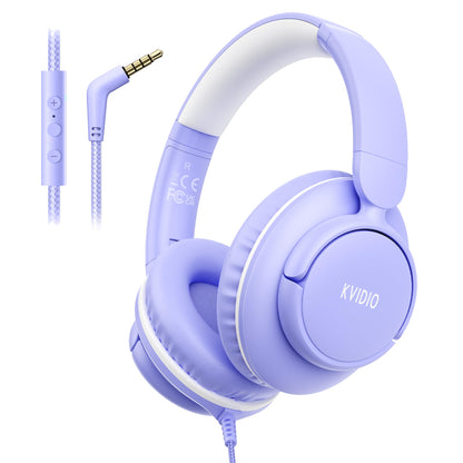 Wired Headphones with Mic, 3.5mm Headphones Volume Control for School Blue