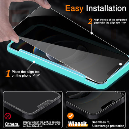 Wiaocit Tempered Glass Privacy Screen Protector for iPhone 15 Pro