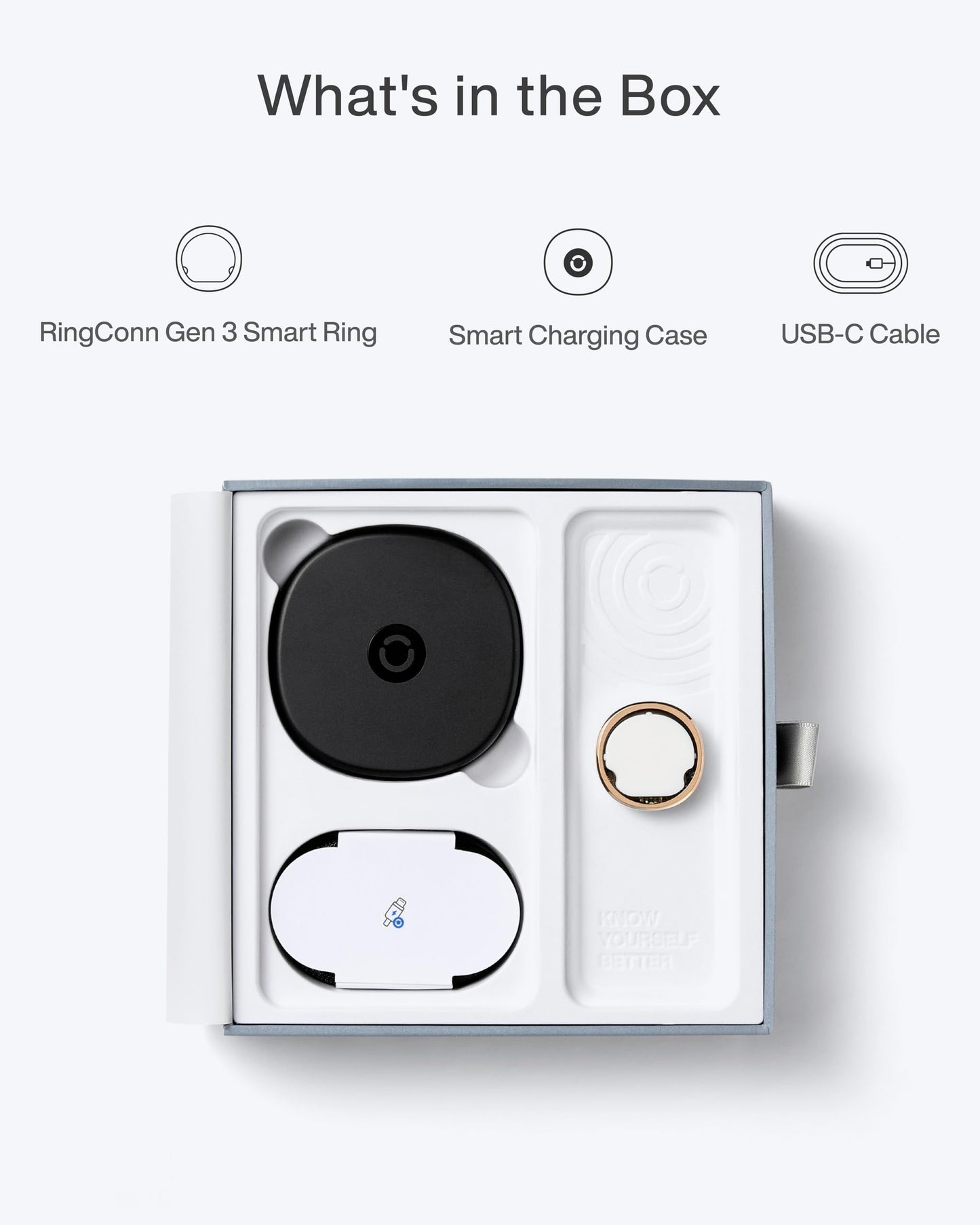 RingConn Gen 3 Smart Ring - Vascular Trends(Size 12, Matte Black)