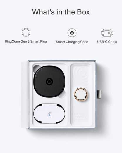 RingConn Gen 3 Smart Ring - Vascular Trends(Size 12, Matte Black)